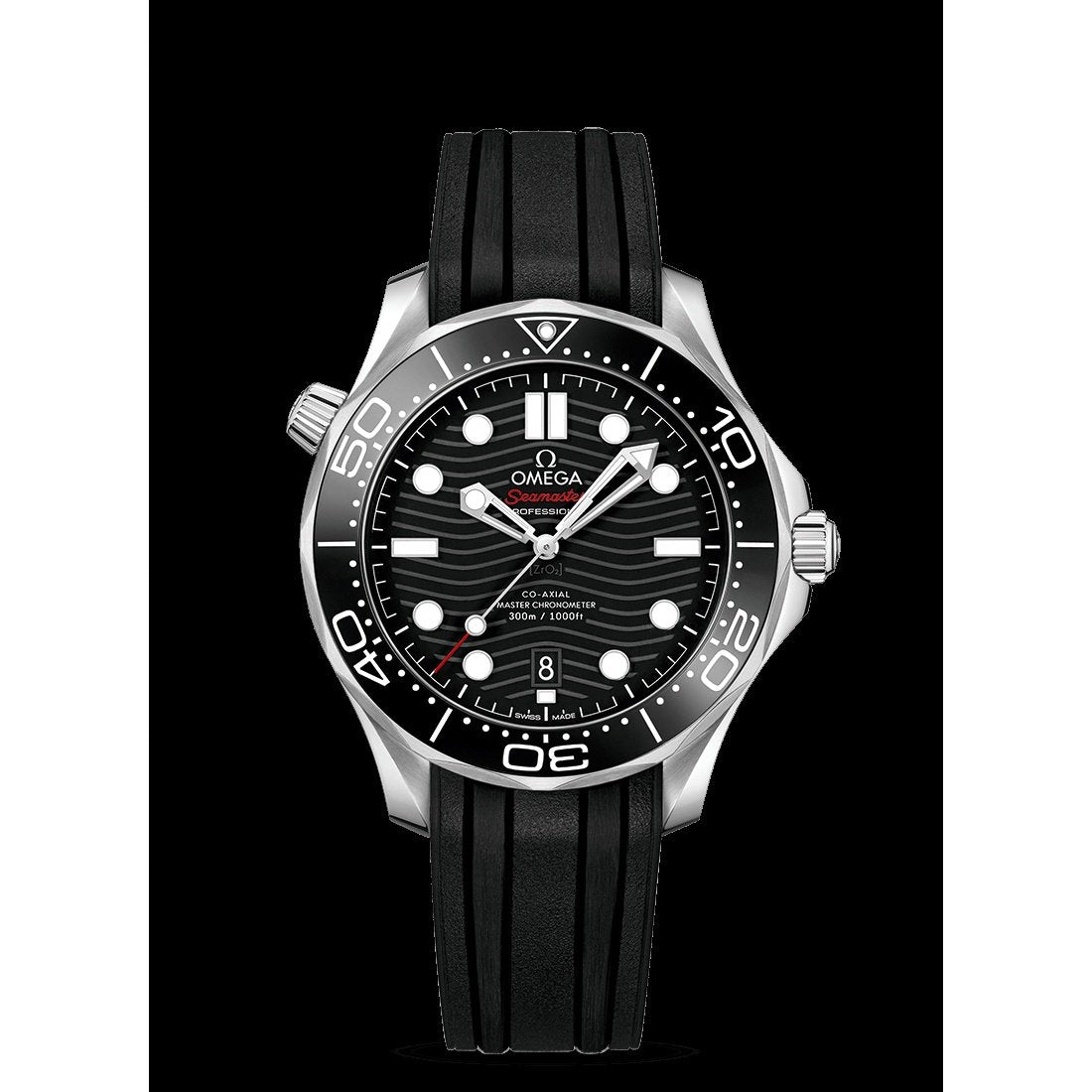 Omega Men's 210.32.42.20.01.001 Seamaster Black Rubber Watch