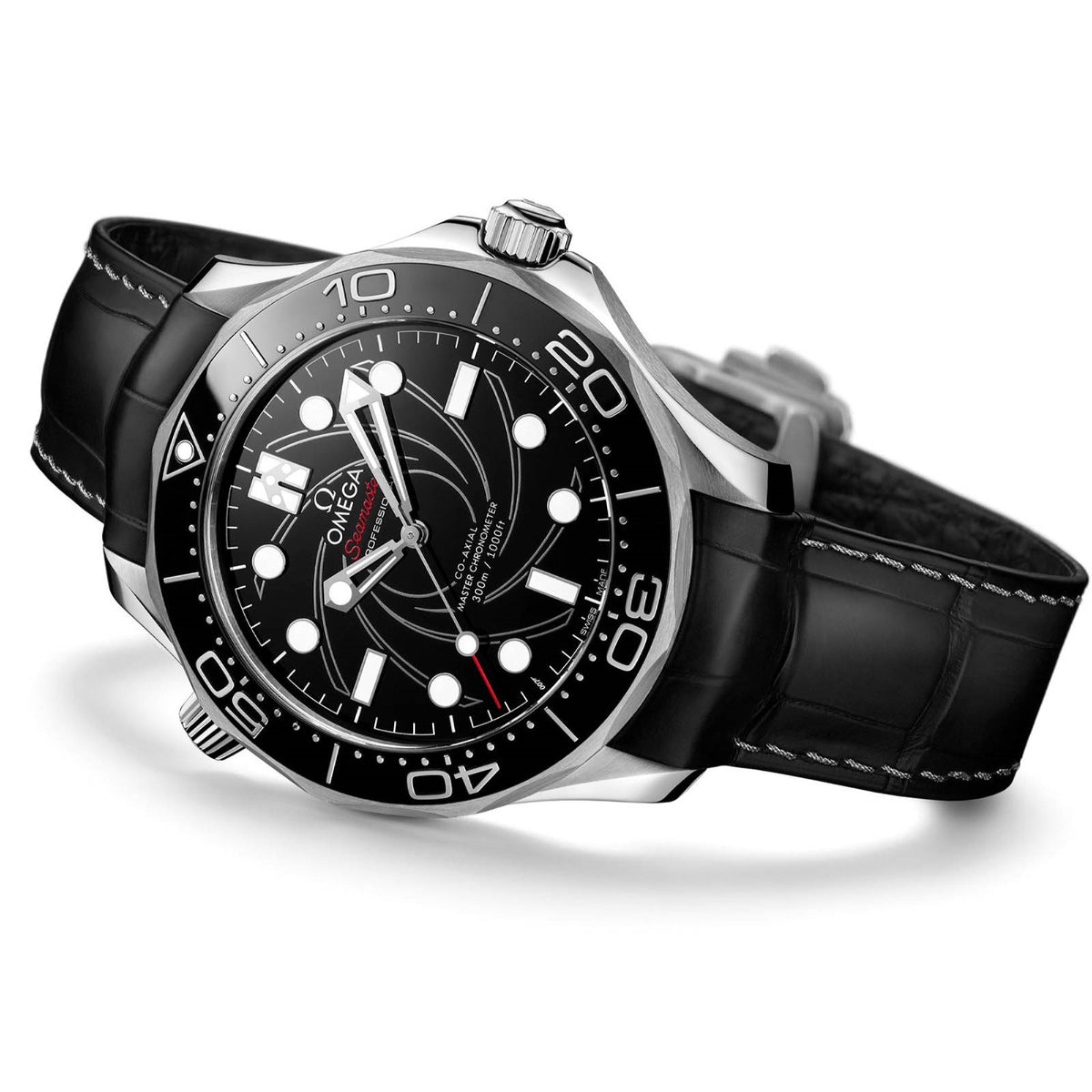 Omega Men's 210.93.42.20.01.001 Seamaster Black Leather Watch