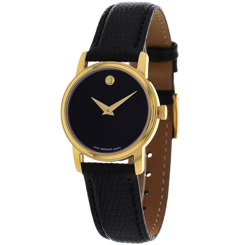 Movado Women's 2100006 Museum Black Leather Watch