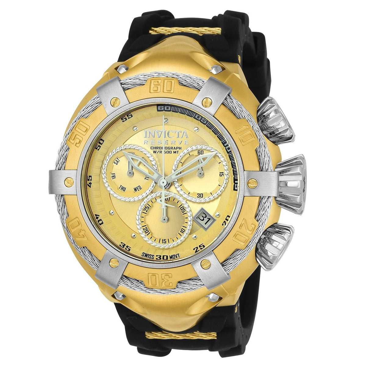 Invicta Men's 21352 Bolt Thunderbolt Black and Gold-Tone Stainless Steel Watch