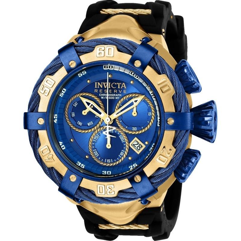 Invicta Men&#39;s 21354 Bolt Thunderbolt Black and Gold-Tone Stainless Steel Watch