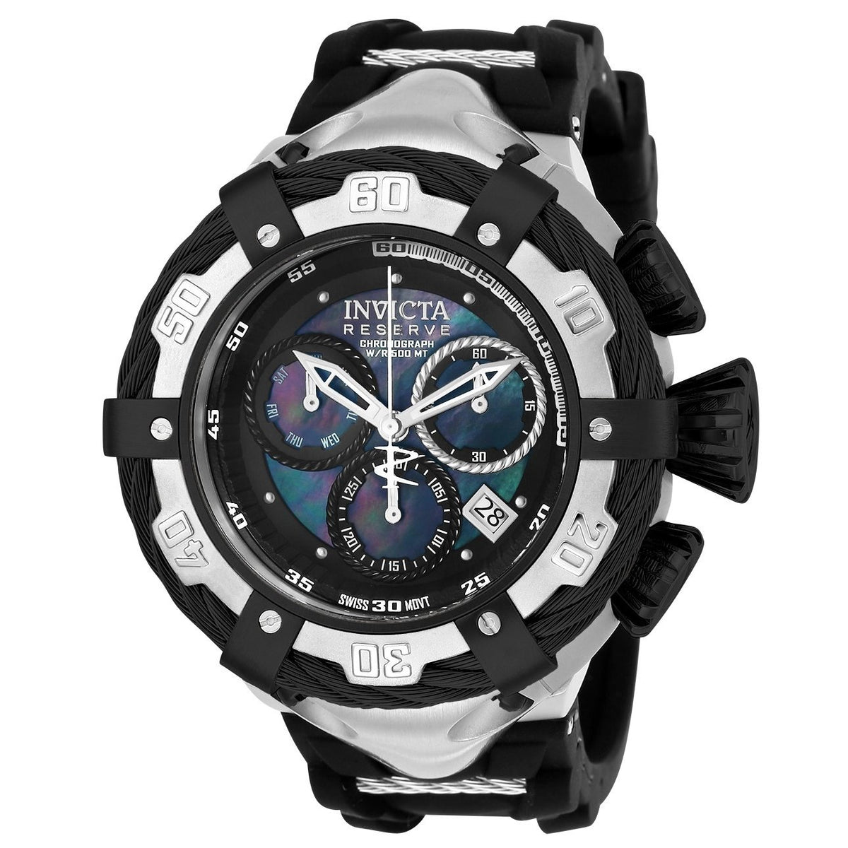 Invicta Men's 21365 Bolt Thunderbolt Black and Silver Silicone Watch