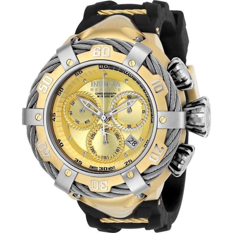 Invicta Men's 21366 Bolt Thunderbolt Black and Gold-Tone Stainless Steel Watch
