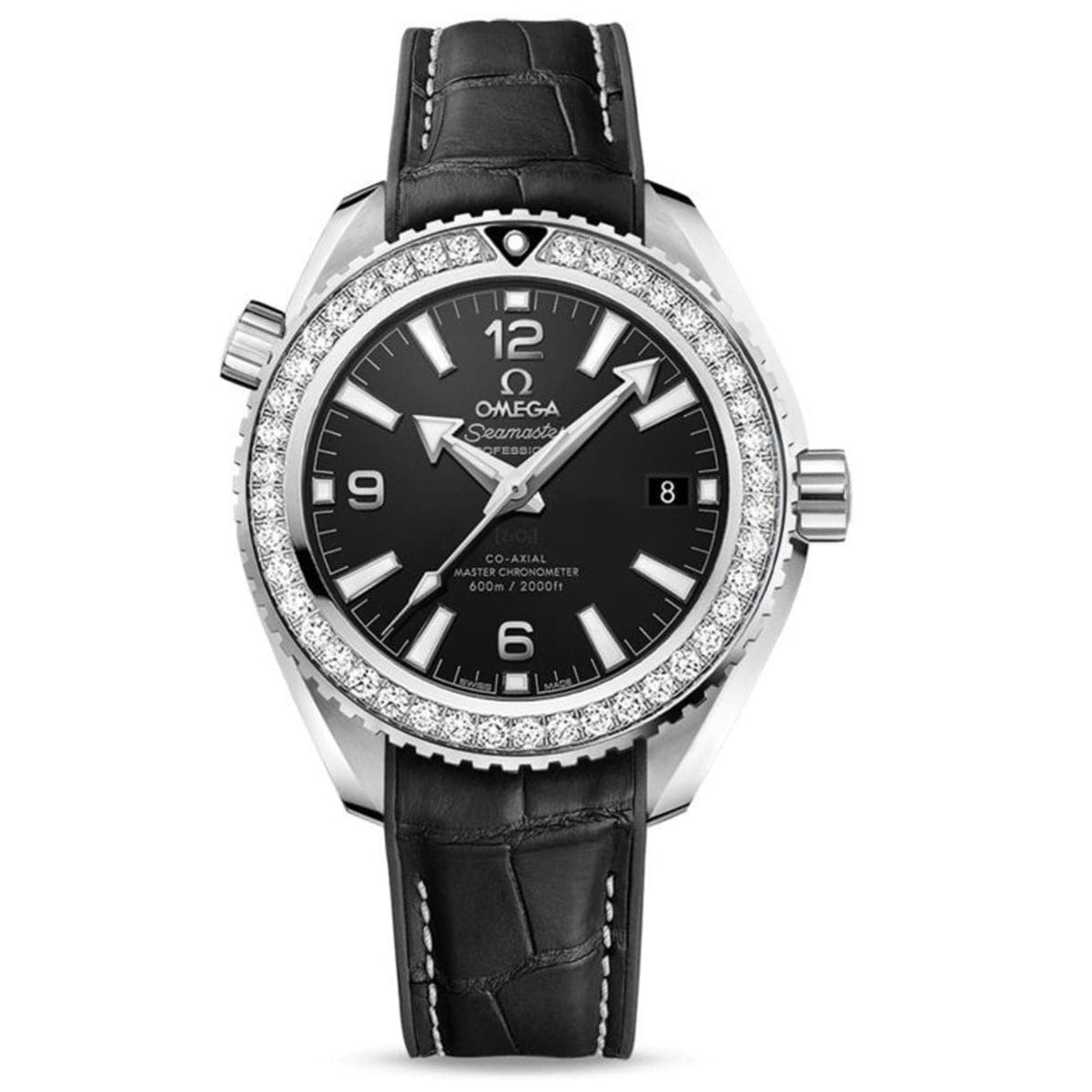 Omega Women's 215.18.40.20.01.001 Seamaster Planet Ocean Black Leather Watch
