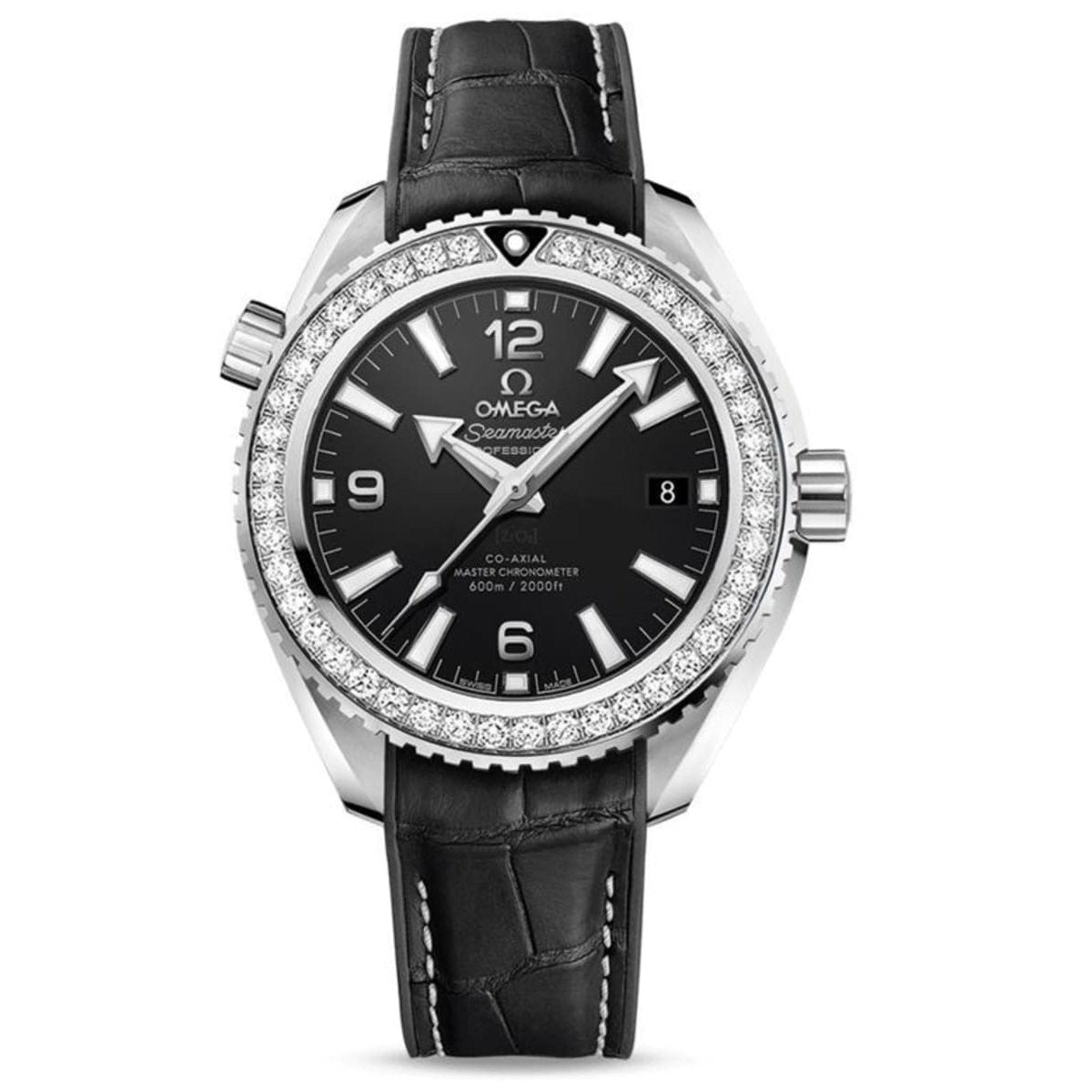 Omega Women&#39;s 215.18.40.20.01.001 Seamaster Planet Ocean Black Leather Watch