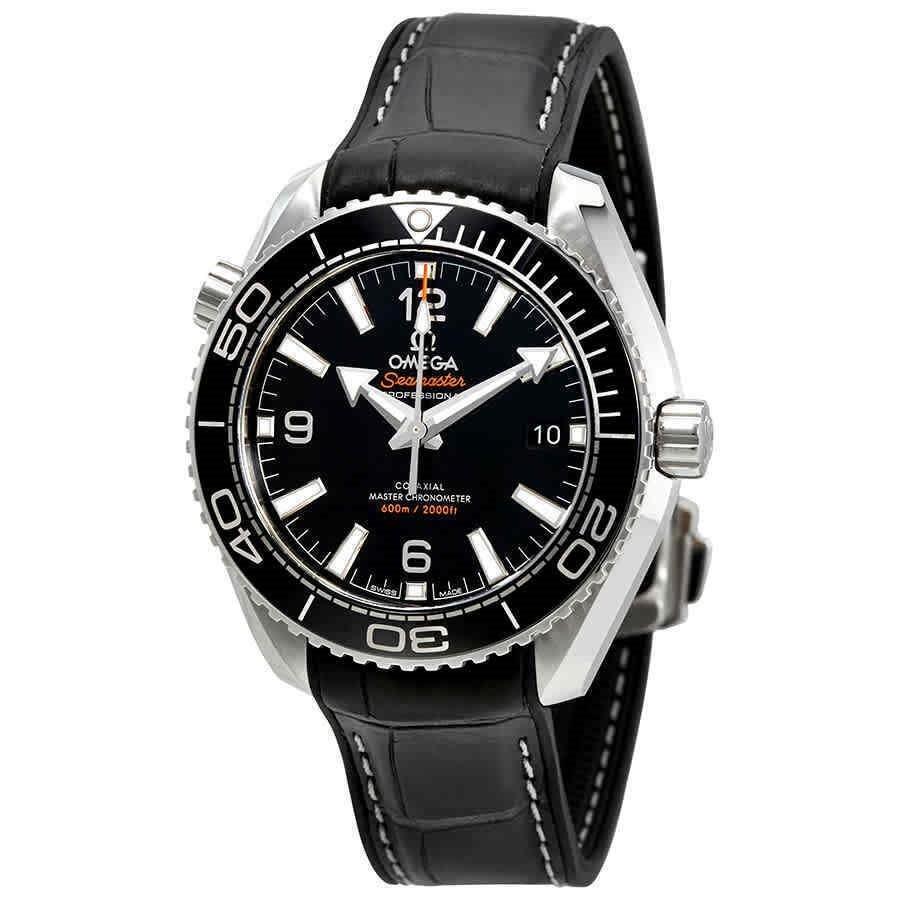 Omega Men&#39;s 215.33.40.20.01.001 Seamaster Planet Ocean Black Leather Watch