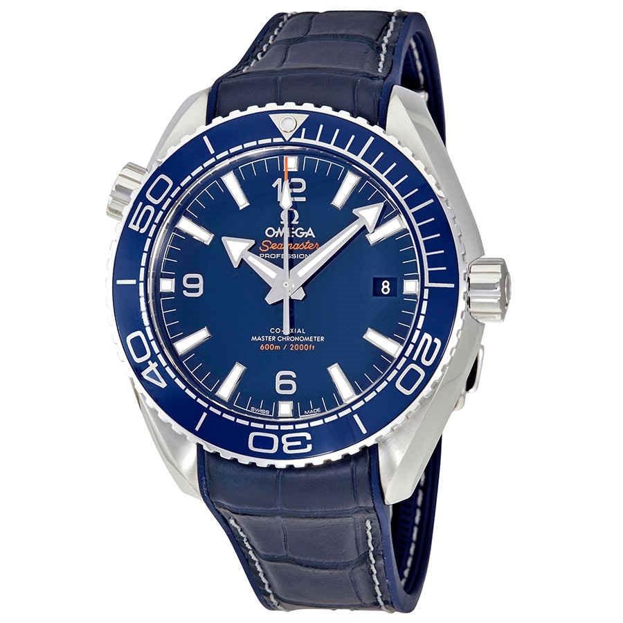 Omega Men's 215.33.44.21.03.001 Seamaster Planet Ocean Blue Leather Watch