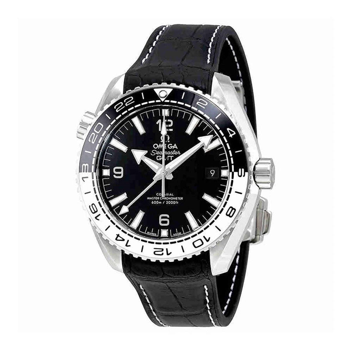 Omega Men&#39;s 215.33.44.22.01.001 Seamaster Planet Ocean Black Leather Watch