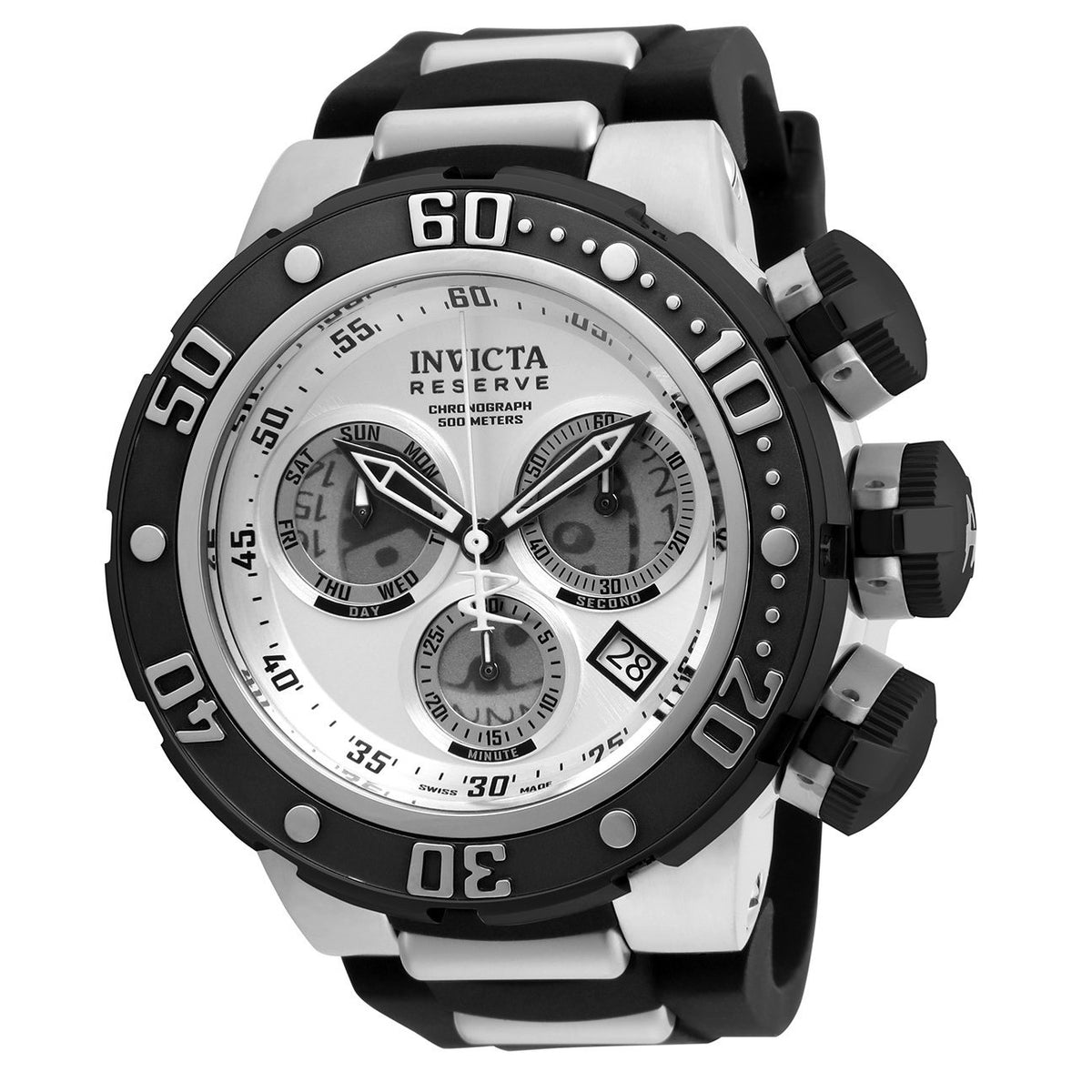 Invicta Men&#39;s 21640 Reserve Subaqua Sea Dragon Black and Silver Polyurethane and Stainless Steel Watch