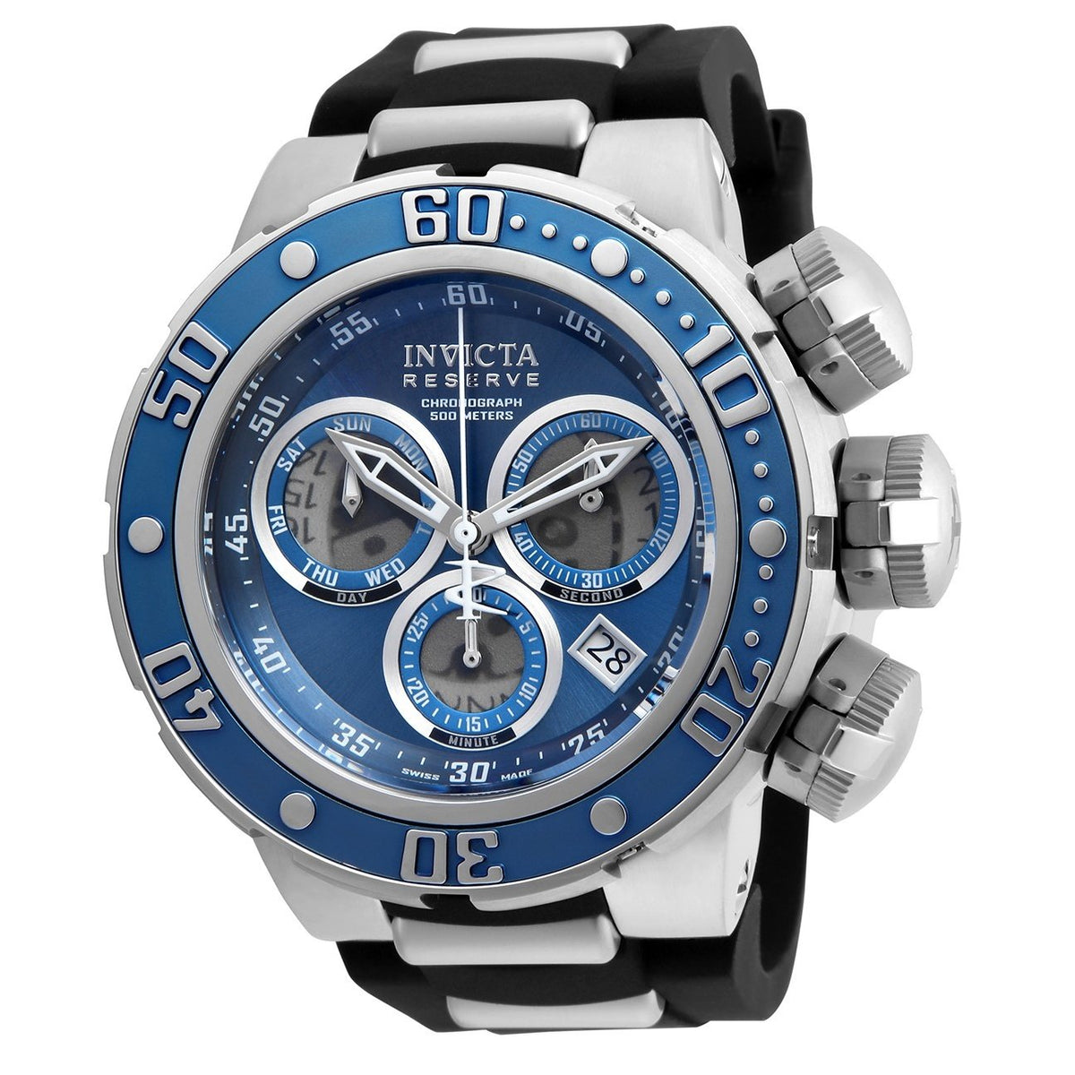 Invicta Men's 21643 Reserve Subaqua Sea Dragon Black and Silver Polyurethane and Stainless Steel Watch