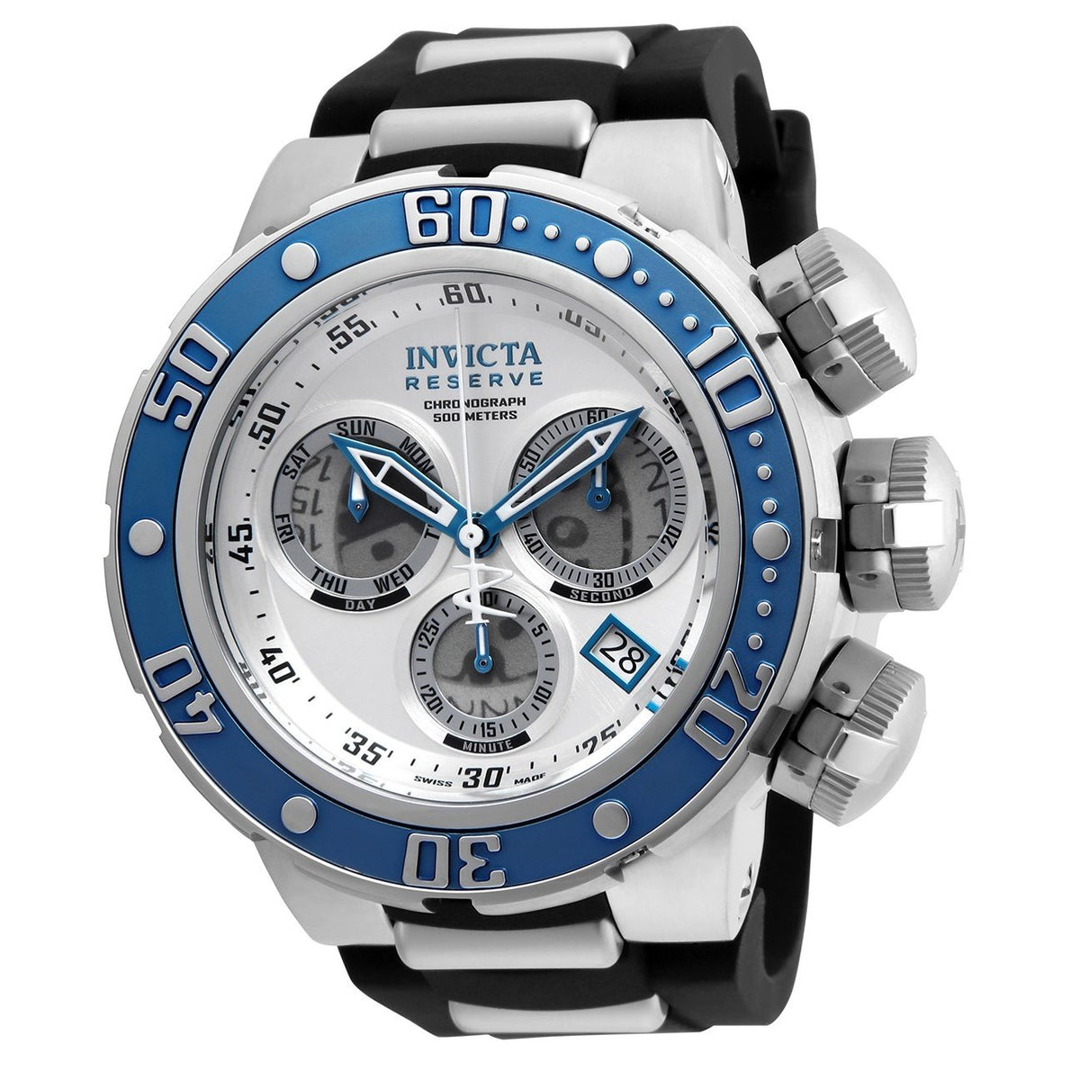 Invicta Men's 21644 Reserve Subaqua Sea Dragon Black and Silver Polyurethane and Stainless Steel Watch
