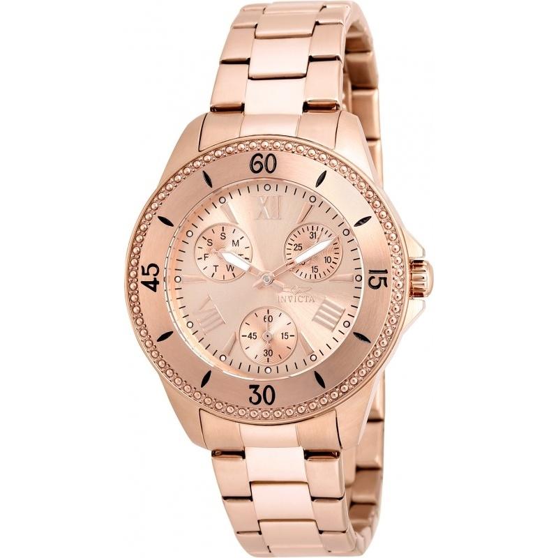 Invicta Women&#39;s 21684 Angel Chronograph Rose-Tone Stainless Steel Watch