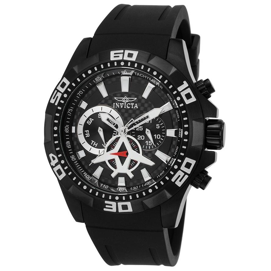 Invicta Men s 21741 Aviator Black Polyurethane Watch Bezali
