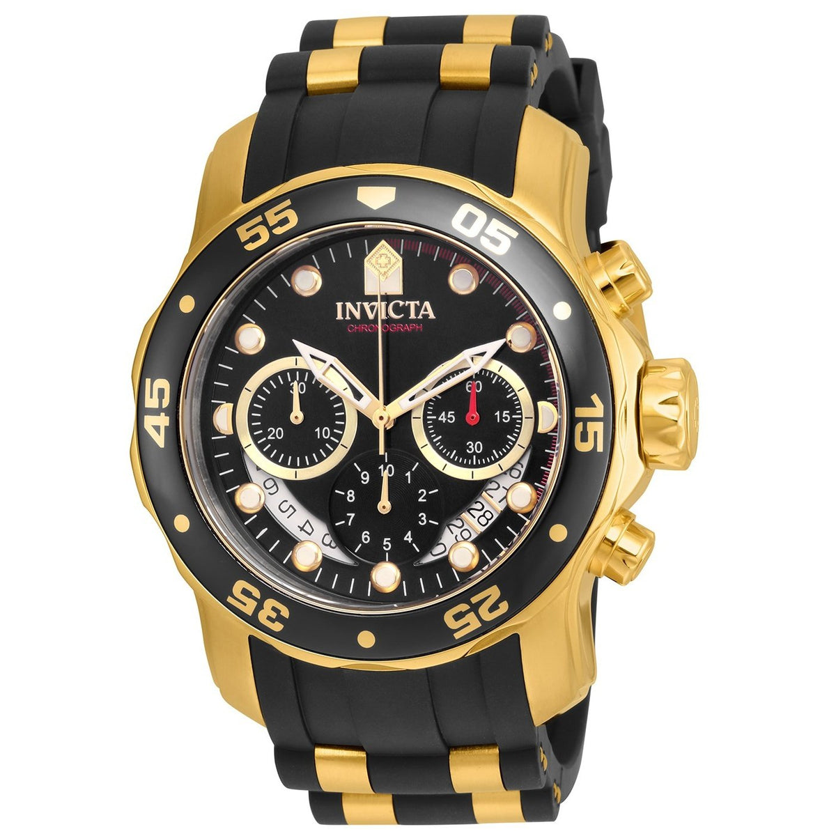 Invicta Men&#39;s 21928 Pro Diver Scuba Black and Gold-tone Polyurethane and Stainless Steel Watch
