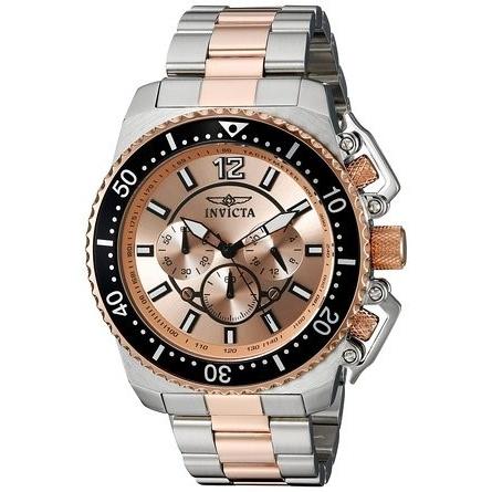 Invicta Men&#39;s 21956 Pro Diver Rose-Tone and Silver Stainless Steel Watch