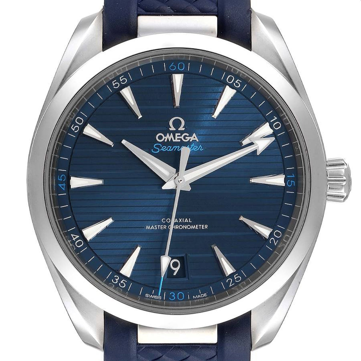 Omega Men's 220.12.41.21.03.001 Aqua Terra Blue Rubber Watch