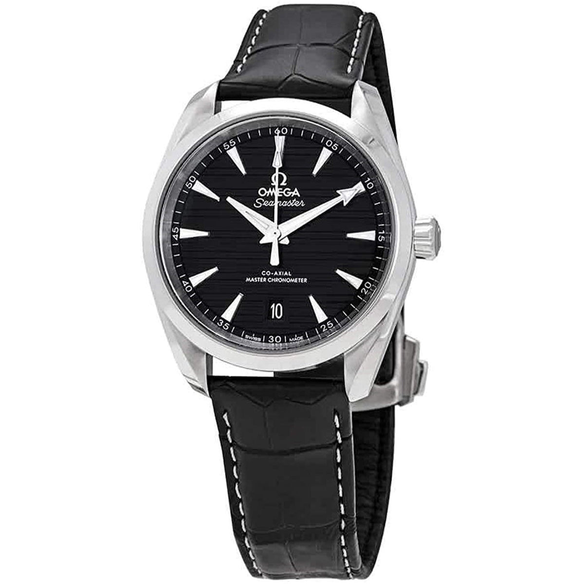 Omega Men's 220.13.38.20.01.001 Aqua Terra Black Leather Watch