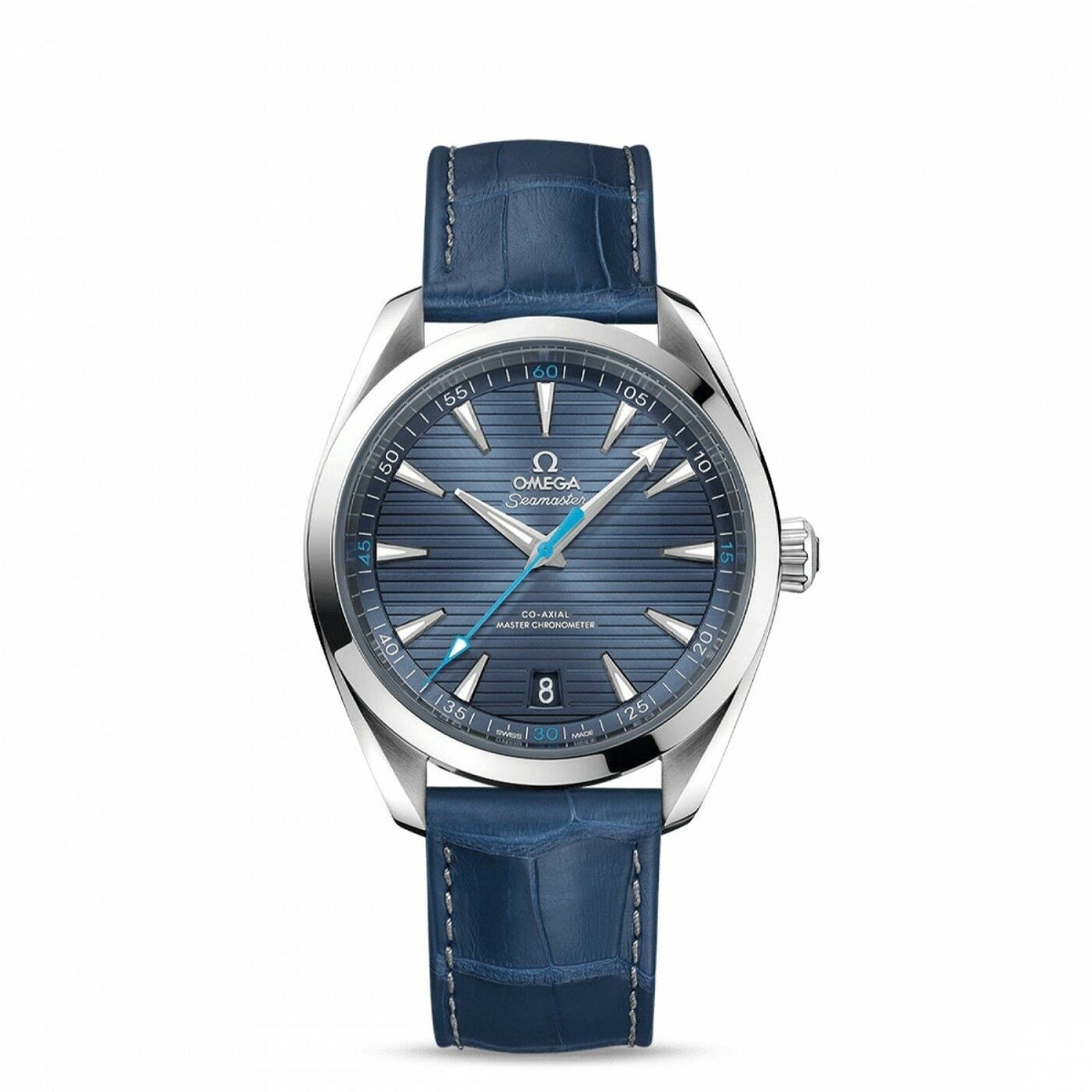 Omega Men's 220.13.41.21.03.002 Aqua Terra Blue Leather Watch