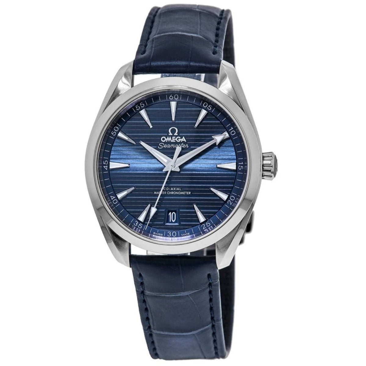 Omega Men's 220.13.41.21.03.003 Aqua Terra Blue Leather Watch