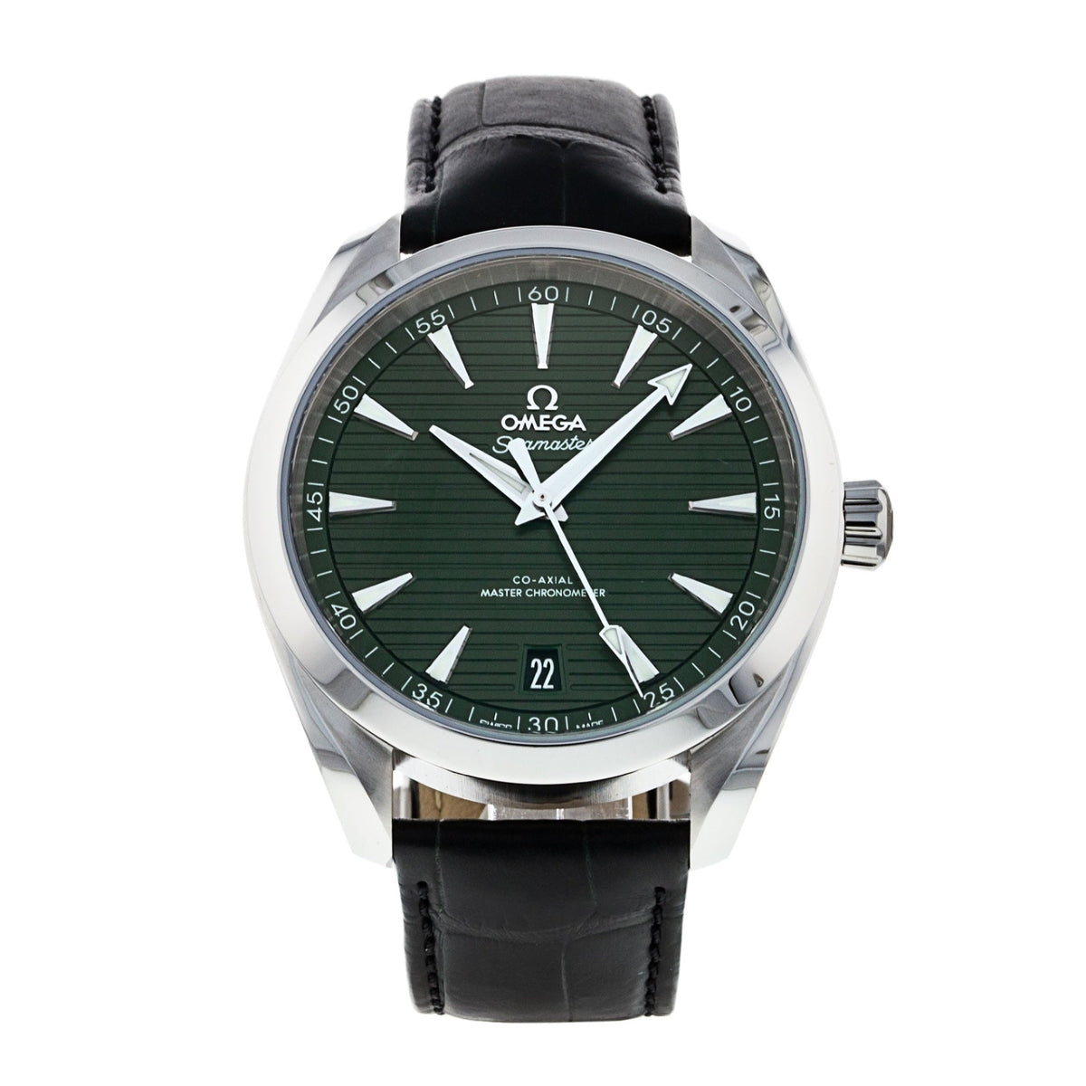 Omega Men's 220.13.41.21.10.001 Seamaster Black Leather Watch