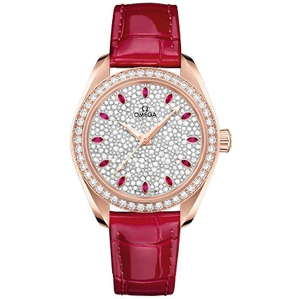 Omega Women's 220.58.34.20.99.001 Aqua Terra Red Leather Watch