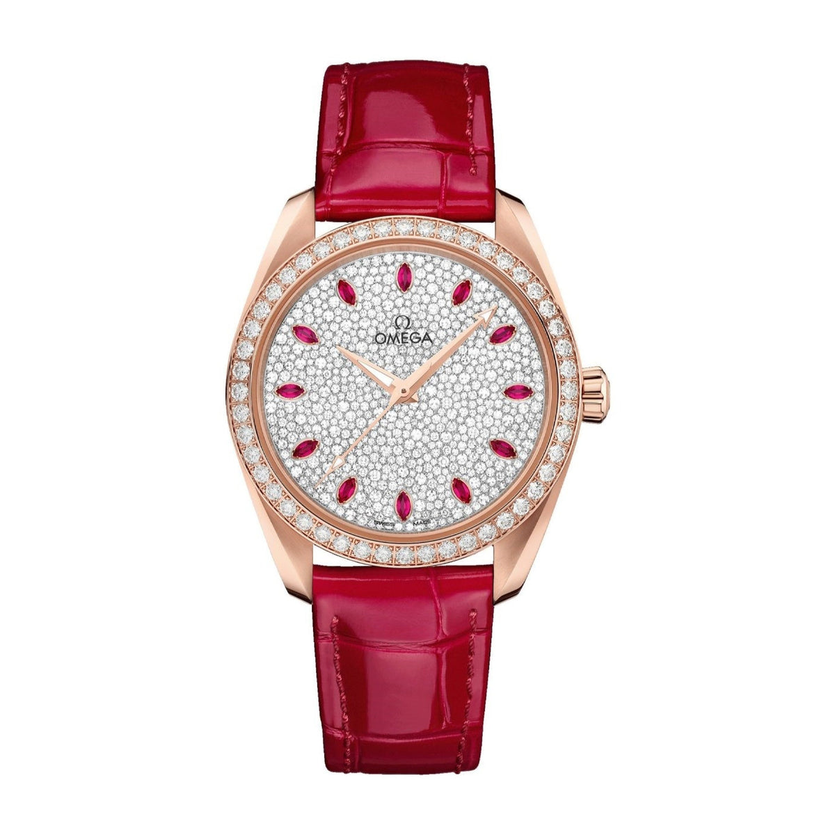 Omega Women's 220.58.38.20.99.001 Aqua Terra Red Leather Watch