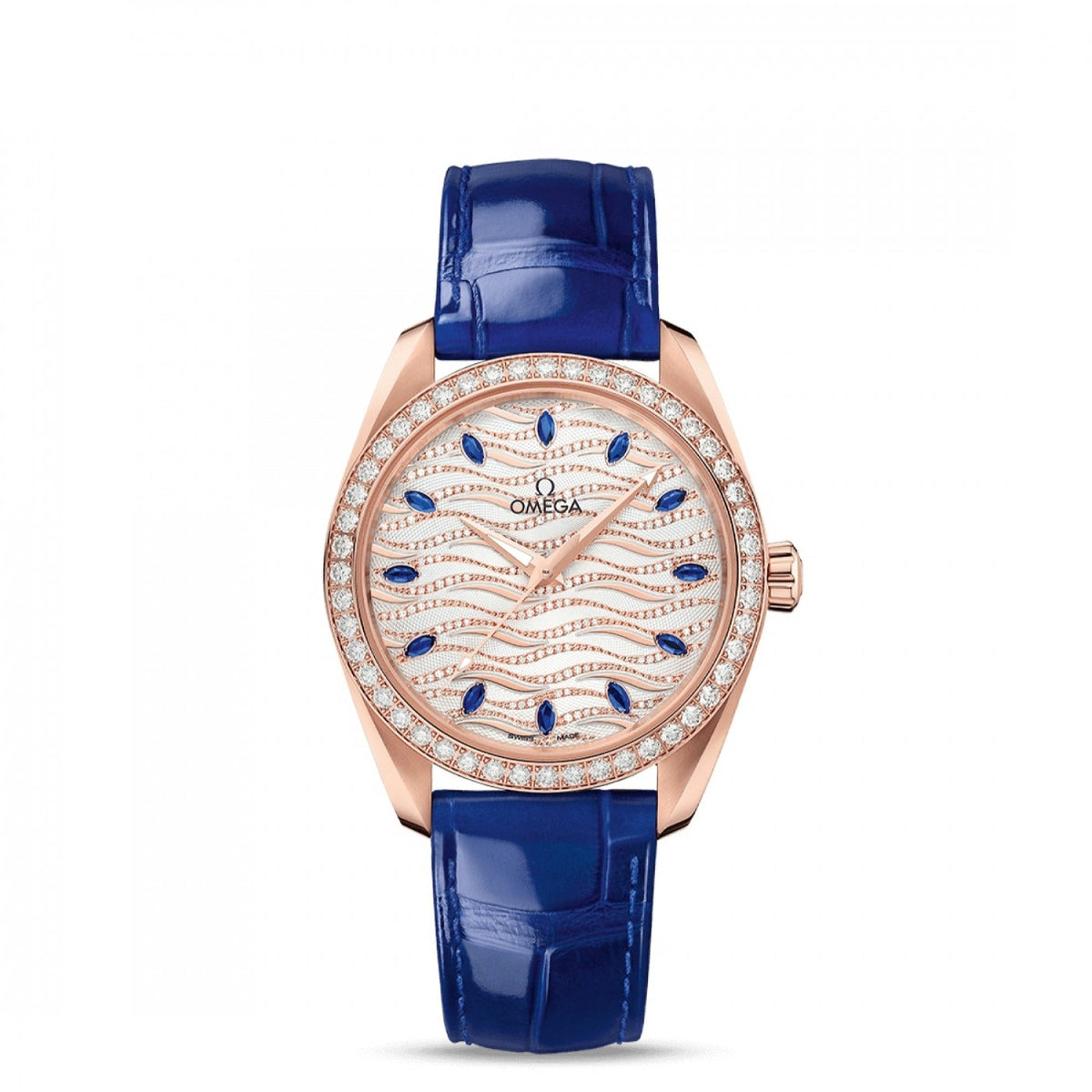 Omega Women's 220.58.38.20.99.005 Aqua Terra Diamonds Blue Leather Watch