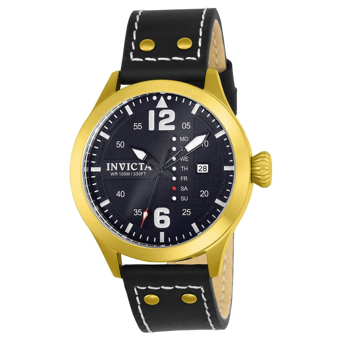 Invicta Men&#39;s 22184 I-Force Black Leather Watch