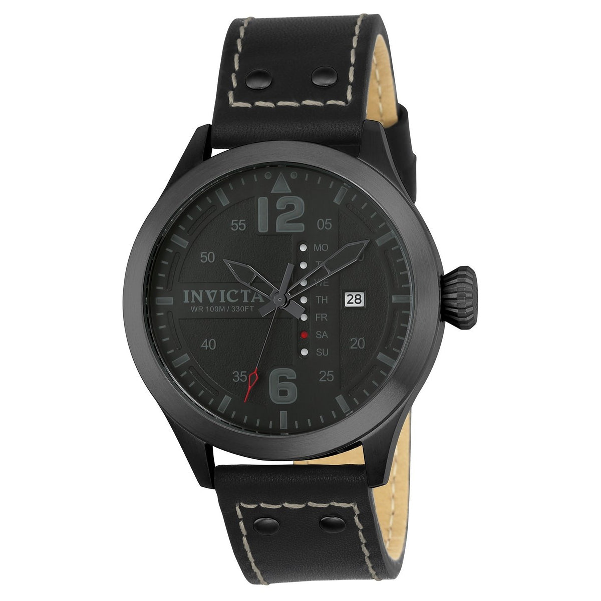 Invicta Men&#39;s 22186 I-Force Black Leather Watch