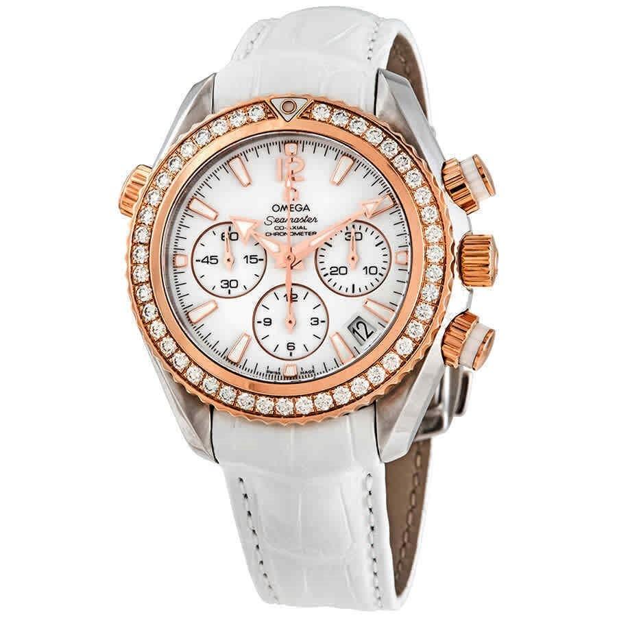 Omega Women's 222.28.38.50.04.001 Seamaster Planet Ocean Chronograph White Leather Watch
