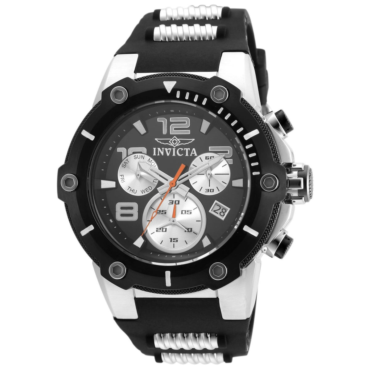 Invicta Men&#39;s 22235 Speedway Reserve Black and Silver Polyurethane and Stainless Steel Watch