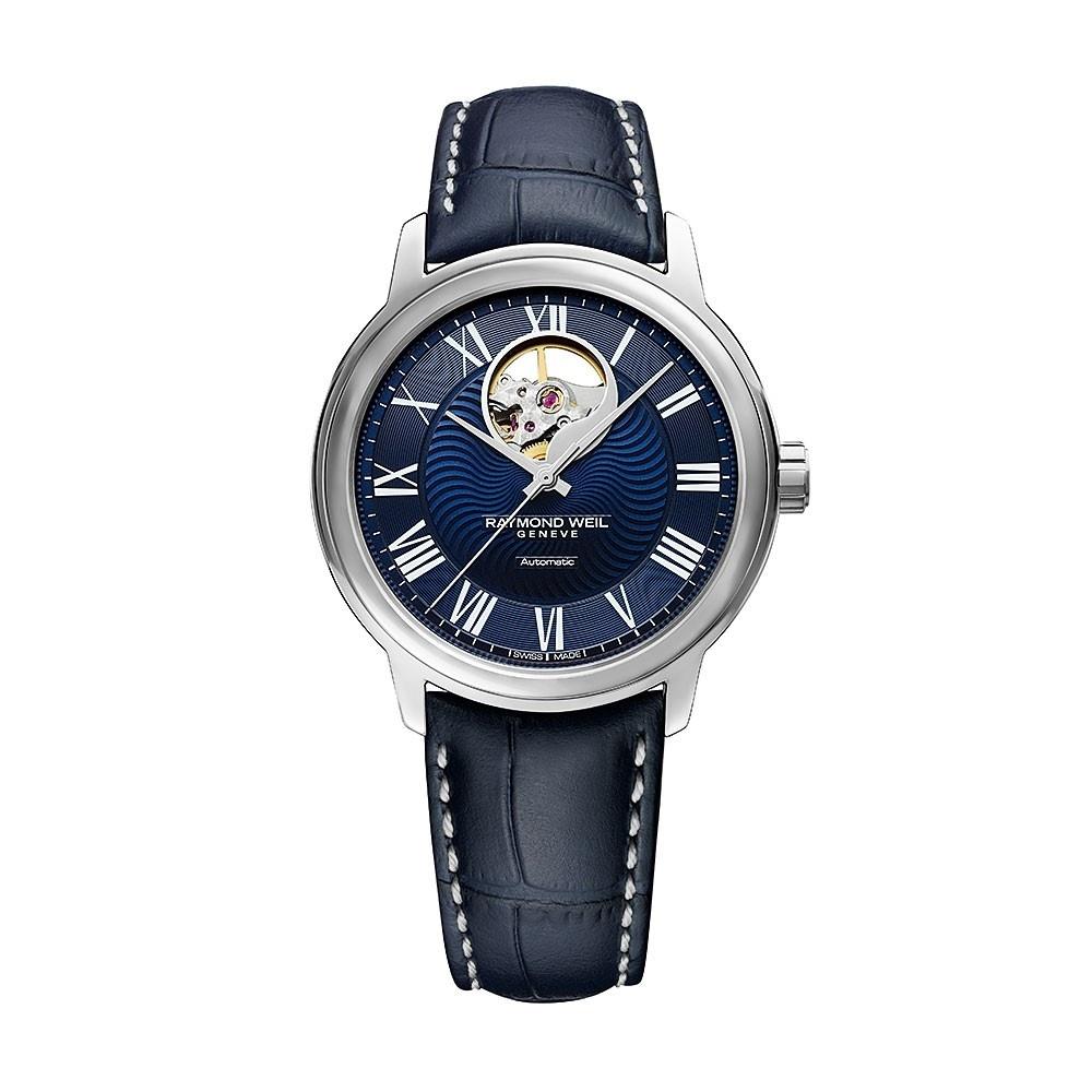 Raymond Weil Men&#39;s 2227-STC-00508 Maestro Automatic Blue Leather Watch
