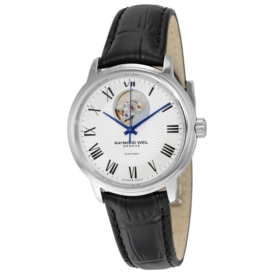 Raymond Weil Men&#39;s 2227-STC-00659 Maestro Automatic Black Leather Watch