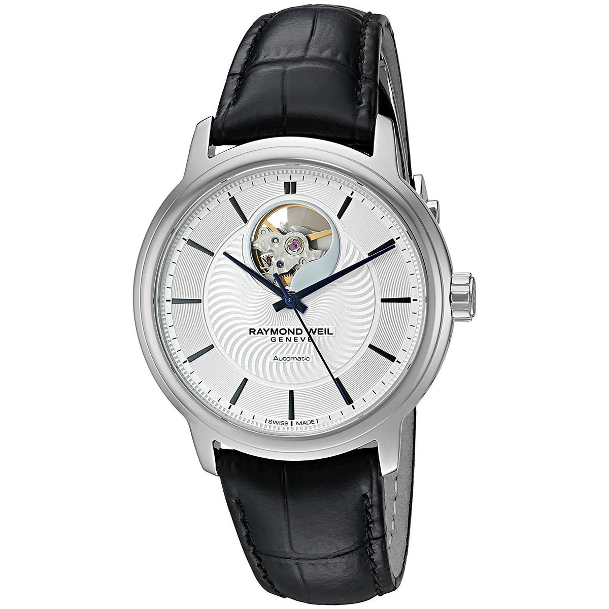 Raymond Weil Men&#39;s 2227-STC-65001 Maestro Automatic Black Leather Watch