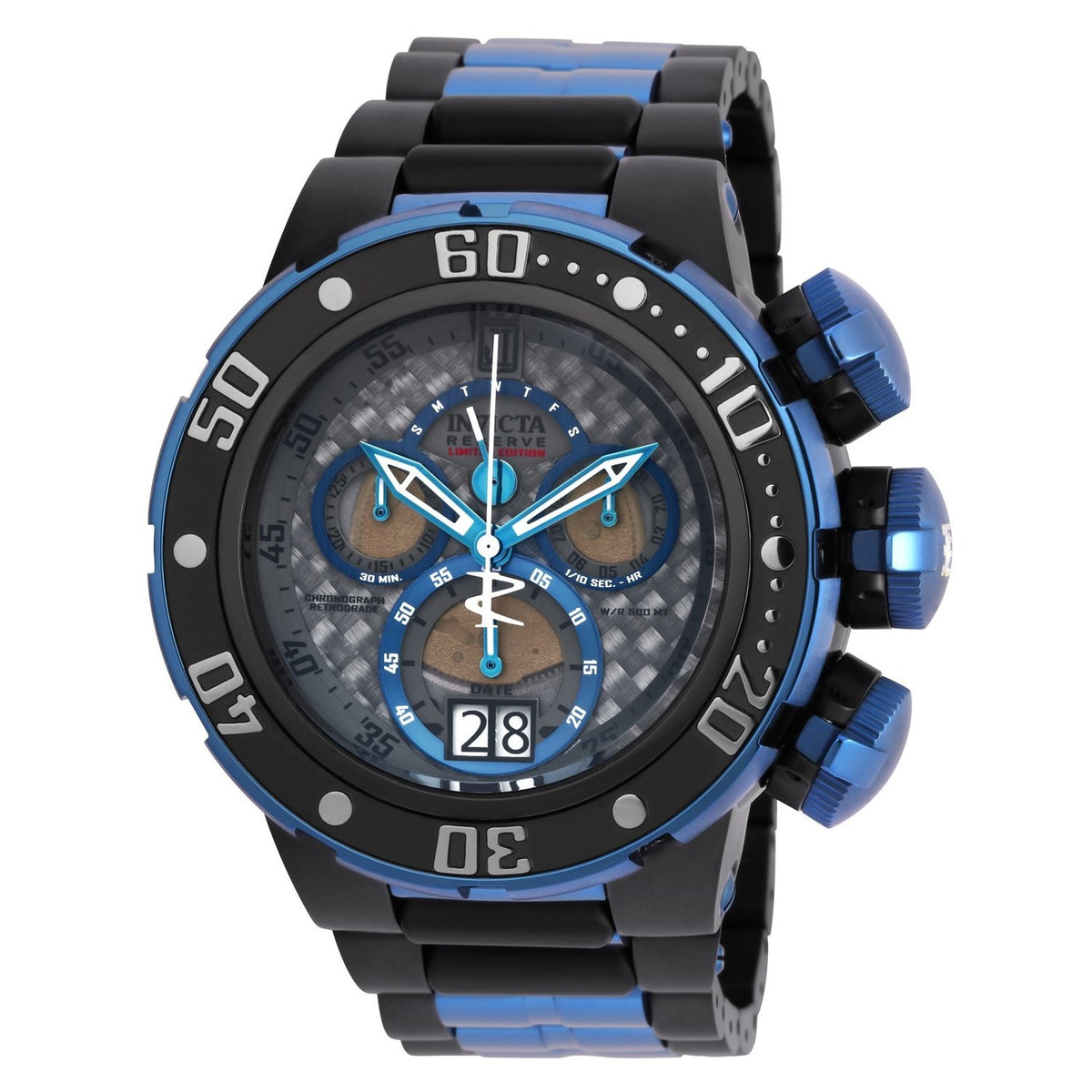 Invicta Men&#39;s 22271 Jason Taylor Black and Blue Polyurethane and Stainless Steel Watch