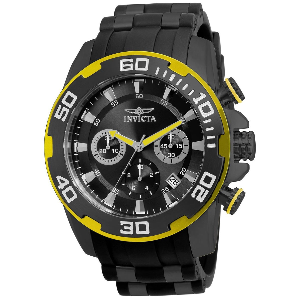 Invicta Men&#39;s 22309 Pro Diver Scuba Black Polyurethane and Stainless Steel Watch