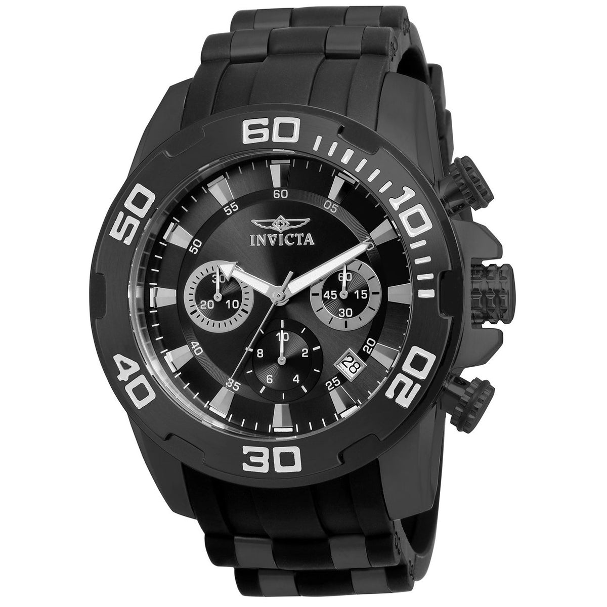 Invicta Men&#39;s 22338 Pro Diver Scuba Black Polyurethane and Stainless Steel Watch