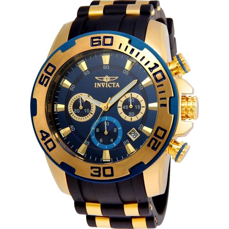 Invicta Men&#39;s 22341 Pro Diver Scuba Black and Gold-Tone Polyurethane and Stainless Steel Watch