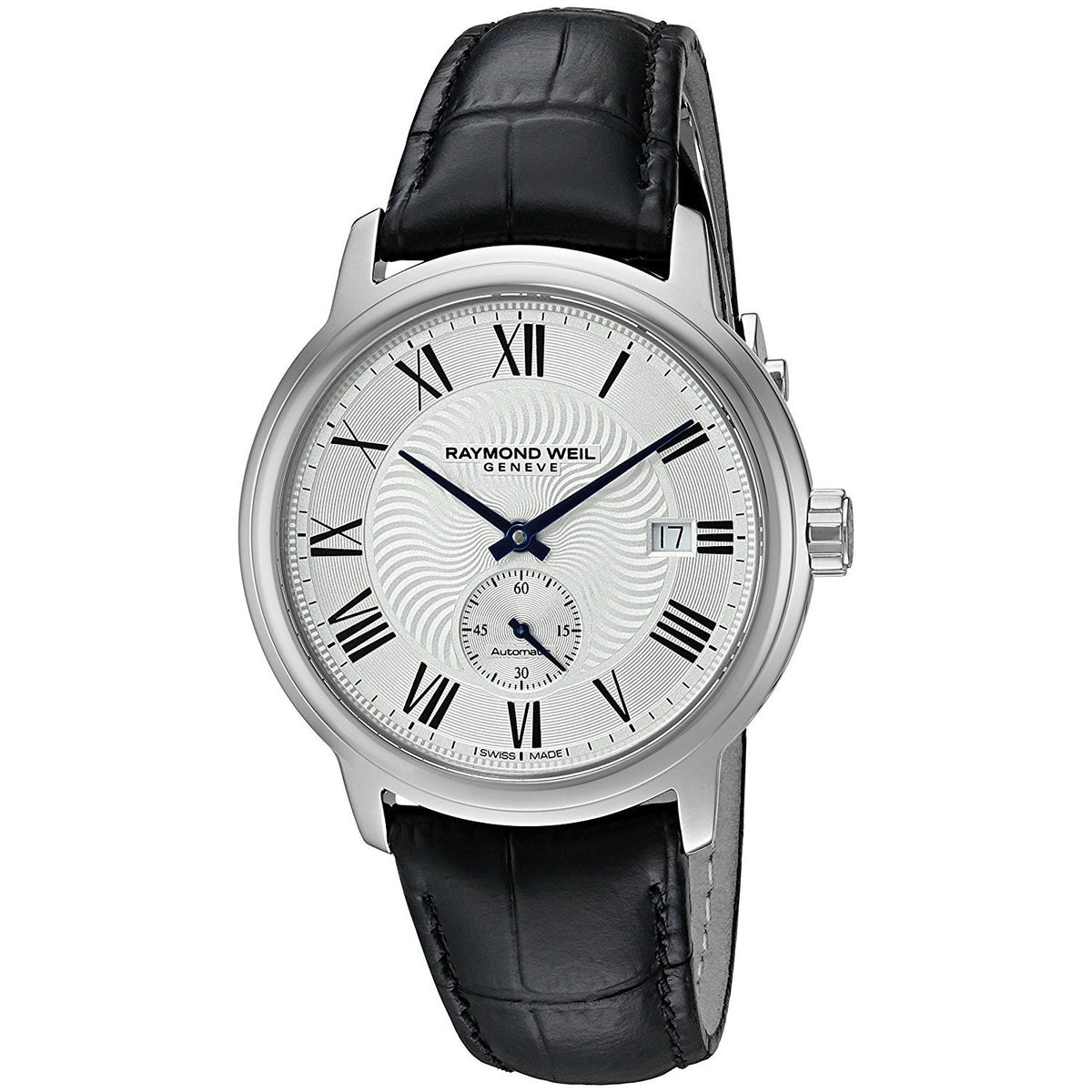 Raymond Weil Men&#39;s 2238-STC-00659 Maestro Automatic Black Leather Watch