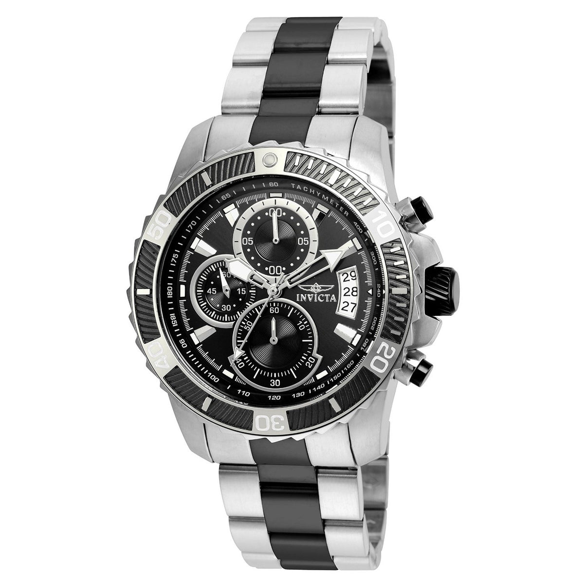 Invicta Men&#39;s 22416 Pro Diver Scuba Black and Silver Stainless Steel Watch