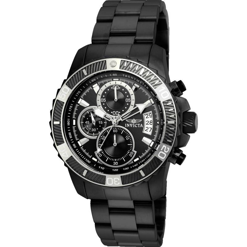 Invicta Men&#39;s 22417 Pro Diver Black Stainless Steel Watch