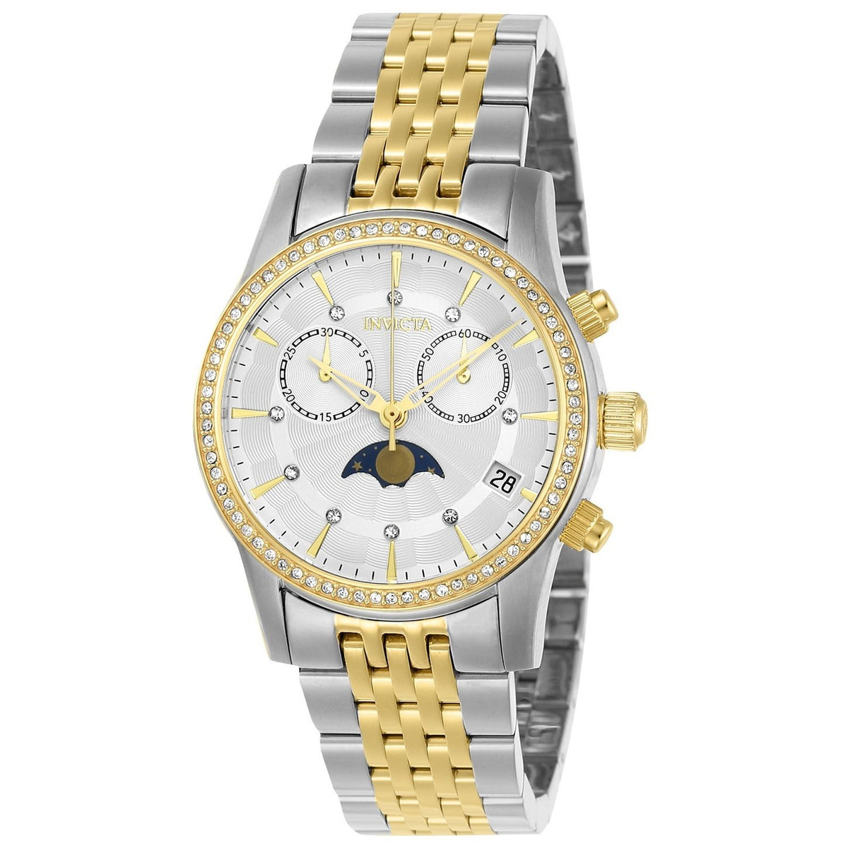 Invicta Women's 22506 Angel Gold-Tone and Silver Leather Watch