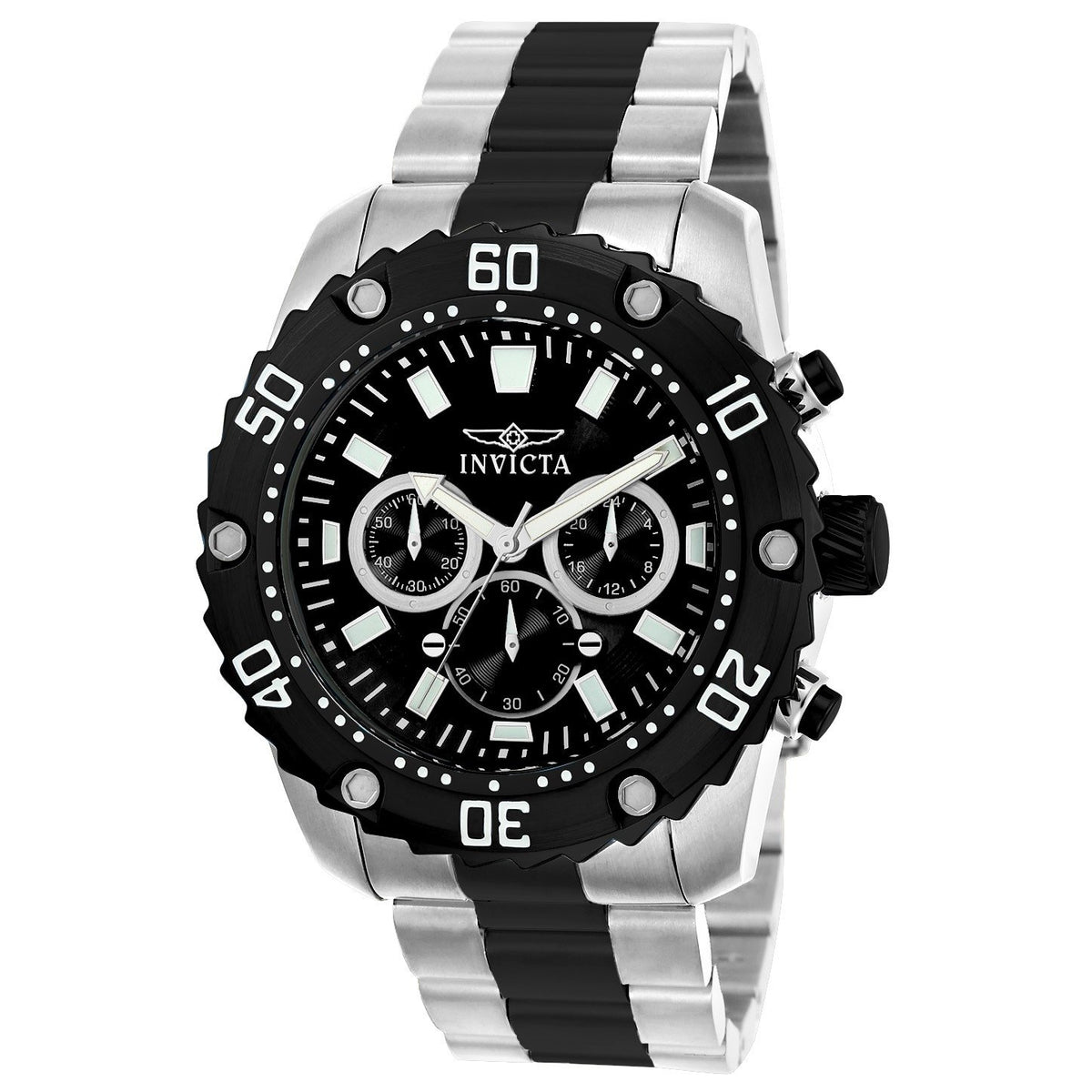 Invicta Men&#39;s 22521 Pro Diver Black and Silver Stainless Steel Watch