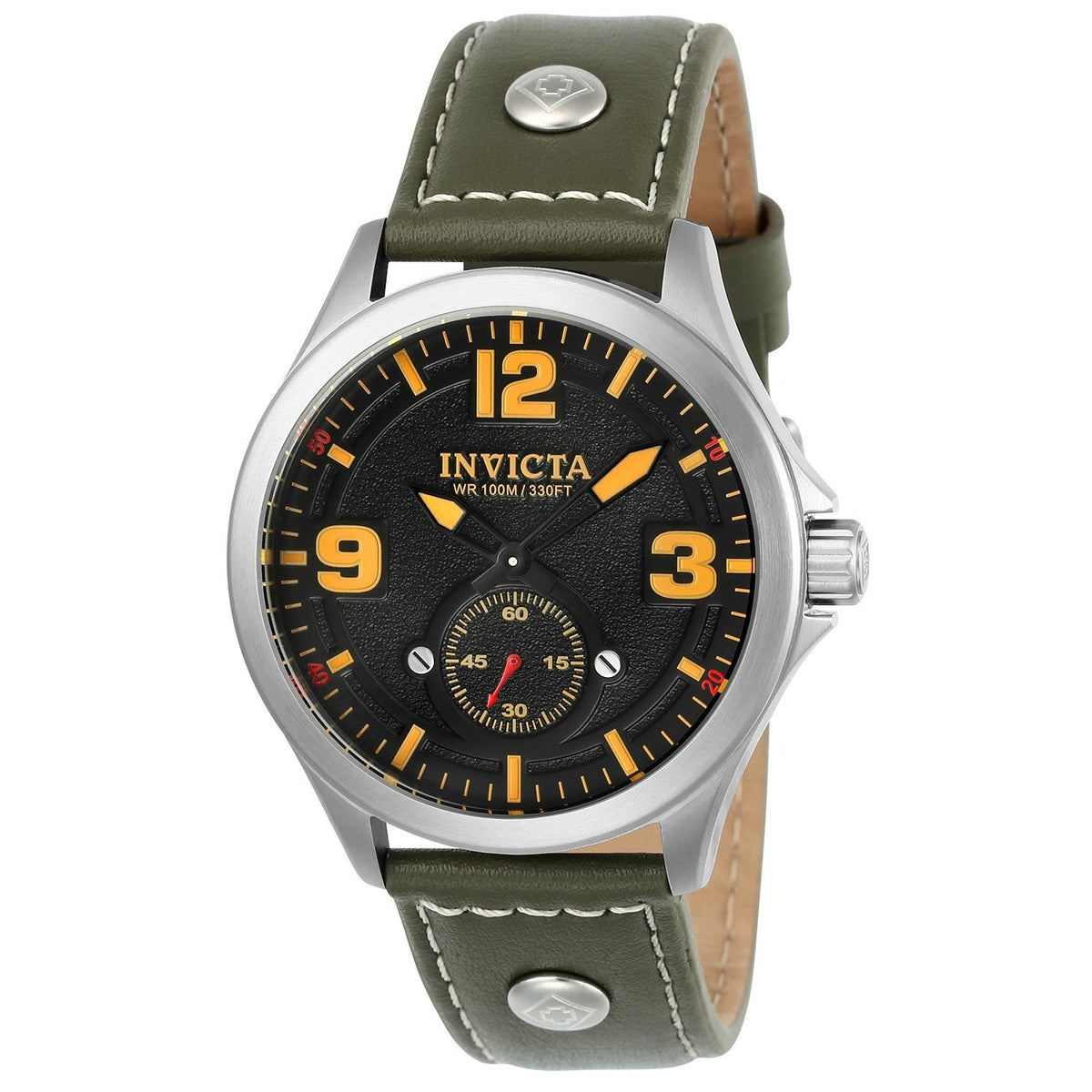 Invicta Men&#39;s 22529 Aviator Green Leather Watch