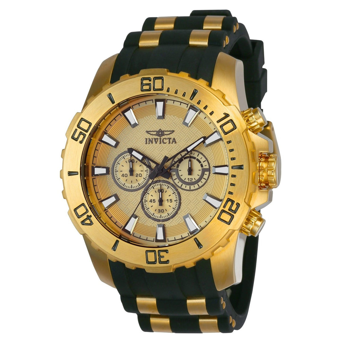 Invicta Men&#39;s 22558 Pro Diver Scuba Black and Gold-Tone Polyurethane and Stainless Steel Watch