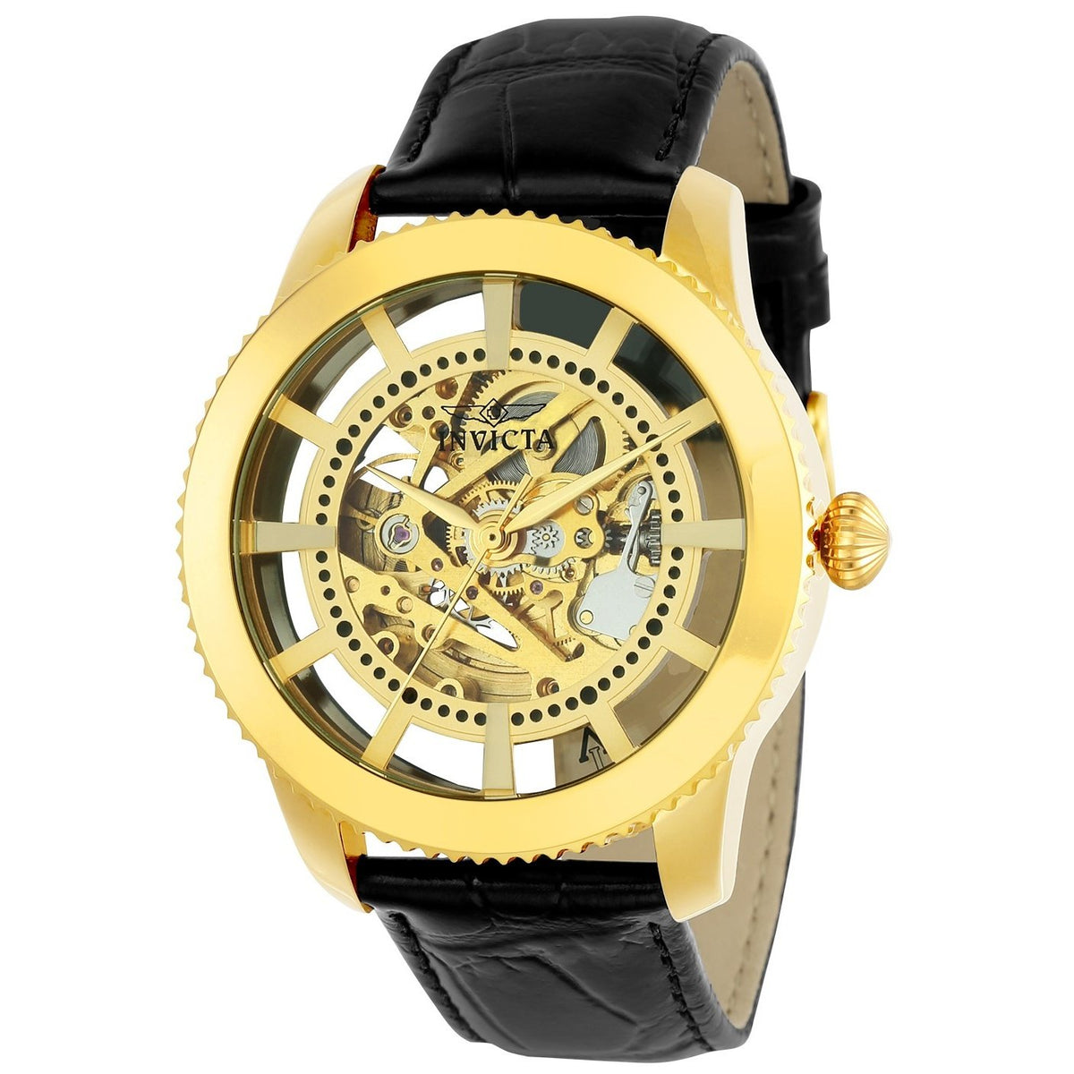 Invicta Men&#39;s 22571 Vintage Automatic Black Leather Watch