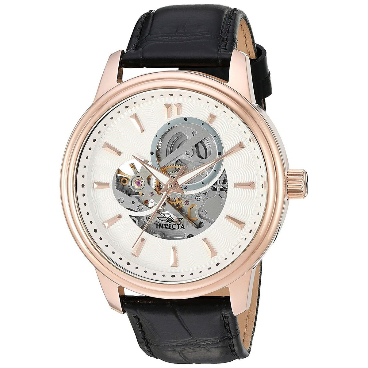 Invicta Men&#39;s 22579 Vintage Automatic Black Leather Watch