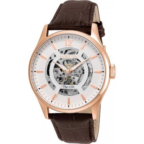 Invicta Men's 22596 Objet D Art Black Leather Watch