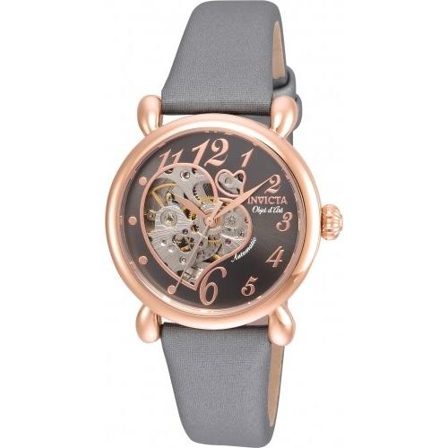 Invicta Women's 22649 Objet D Art Automatic Grey Leather Watch