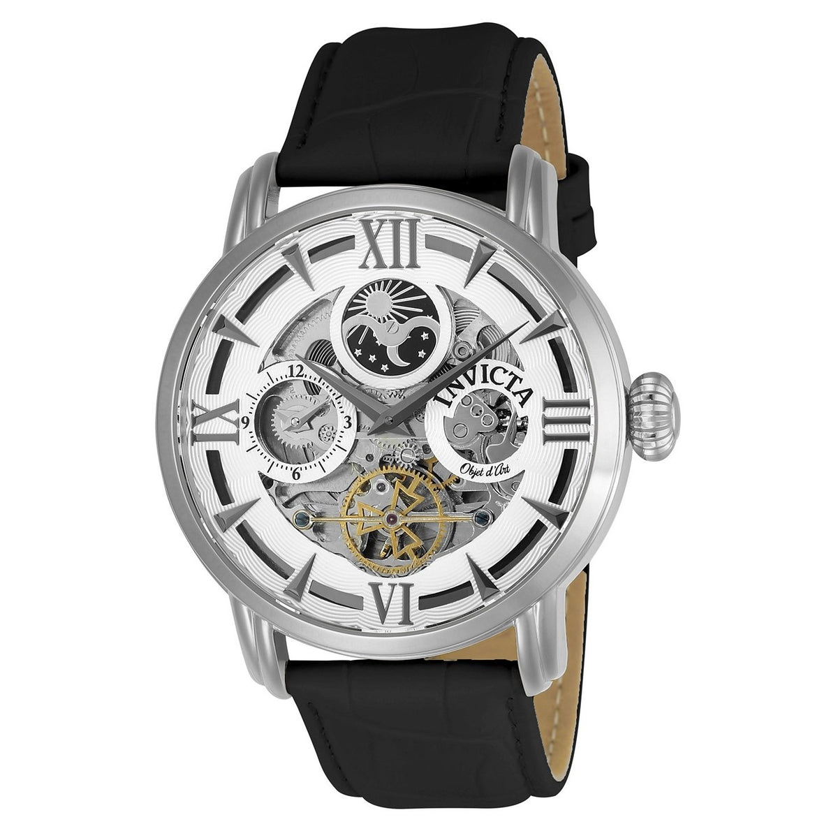 Invicta Men's 22650 Objet D Art Automatic Black Leather Watch